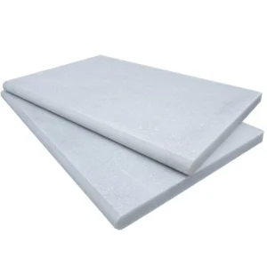 Afyon White Marble Sand Blasted 16X24X3 Single Bullnose - Marion Ceramics