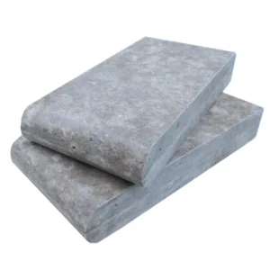 Silver Travertine Tumbled 6X12X2 Single Bullnose - Stonelux