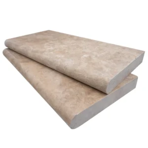 Walnut Travertine Tumbled 12X24X2 Single Bullnose - Marion Ceramics