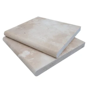 Walnut Travertine Tumbled 6X12X3 Single Bullnose - Marion Ceramics