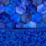 Milos Tile with Blue Pointe Floor 20 Mil, Aqua Intense - Merlin