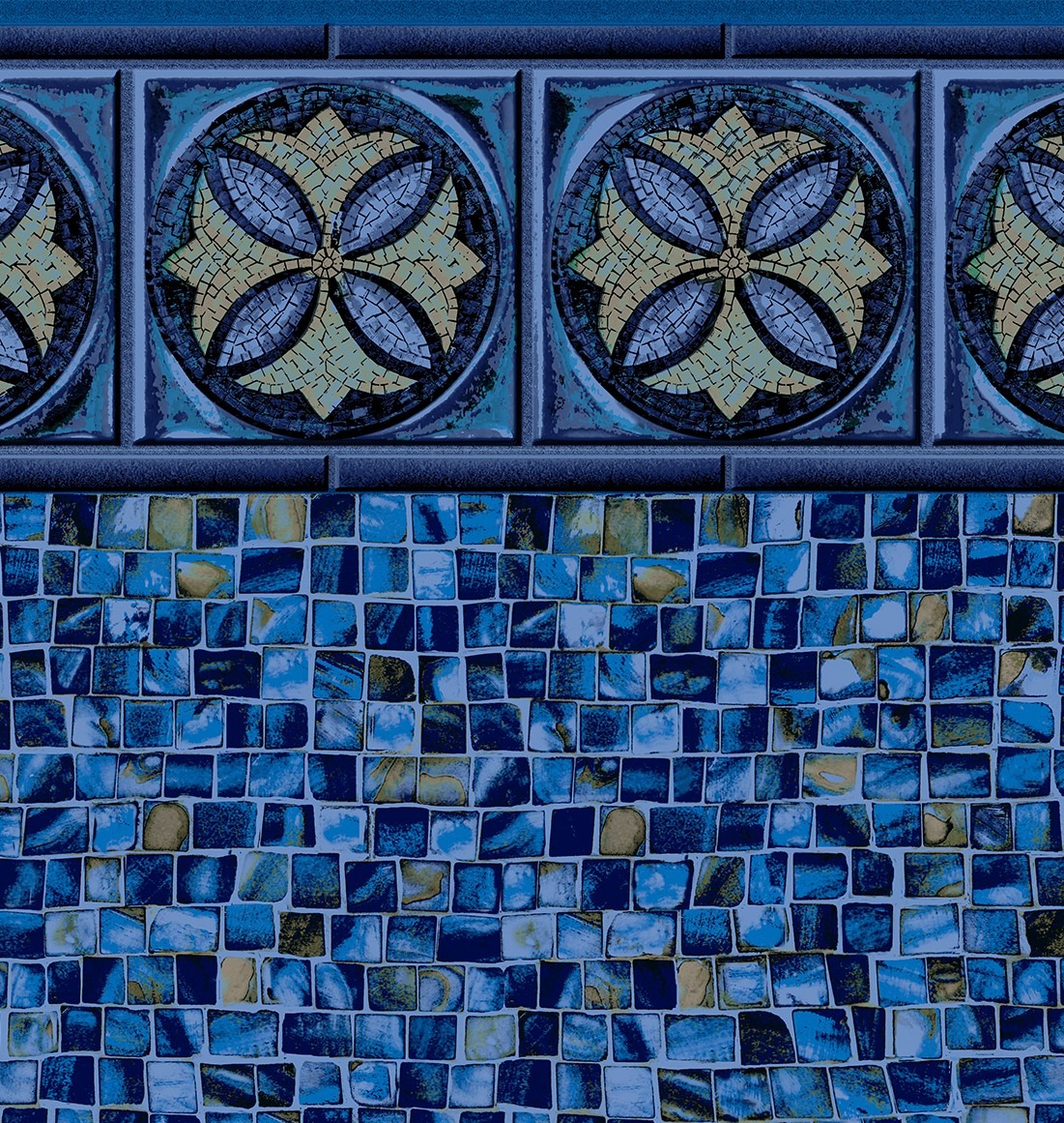 Water Lily Tile With Ocean Mist Floor - 27 Mil Wall 20 Mil Floor - Merlin